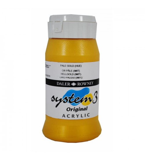 Daler Rowney System3 500 ml Akrilik Boya 708 Pale Gold Imit 